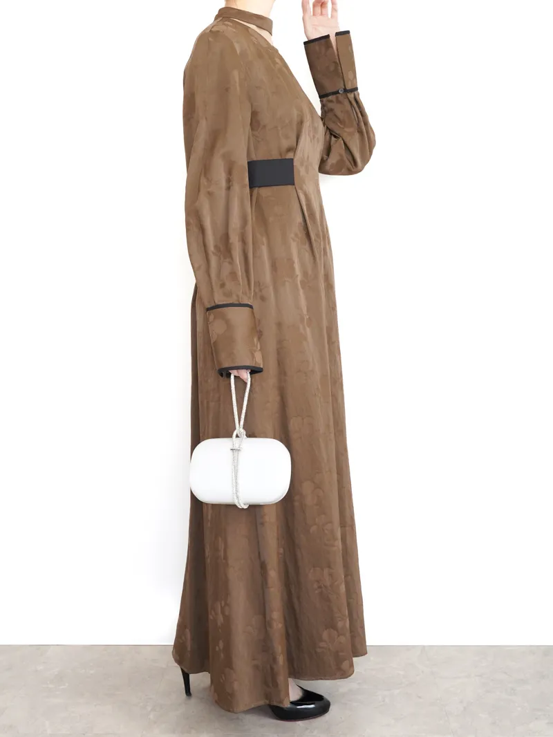 スーツ・フォーマル・ドレス CLANE vintage flower satino CLANE（クラネ）VINTAGE FLOWER SATIN DRESS（ブラウン/1） | ブランド