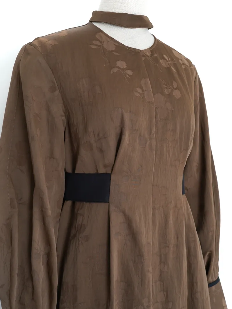 CLANE（クラネ）VINTAGE FLOWER SATIN DRESS（ブラウン/1） | ブランド