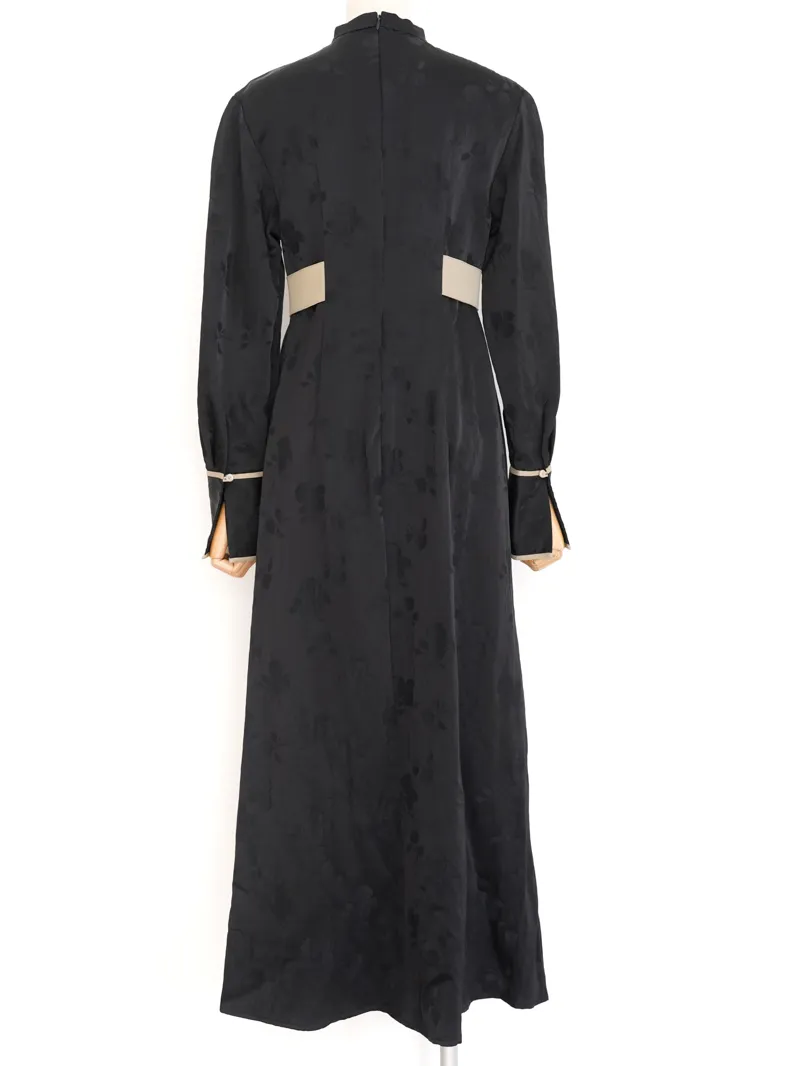CLANE（クラネ）VINTAGE FLOWER SATIN DRESS（ブラック/1）