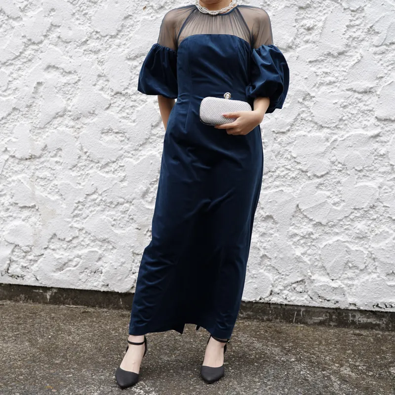 スーツ・フォーマル・ドレス AmeriVintage SOUFFLE SLEEVE VELOUR DRESS Ameri VINTAGE（アメリ ヴィンテージ）SOUFFLE SLEEVE VELOUR