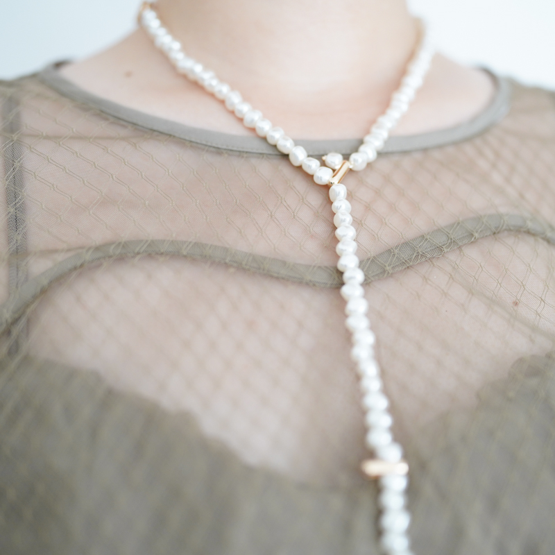 NO BRAND（ノーブランド）パールYシェイプネックレス| ブランドドレス  