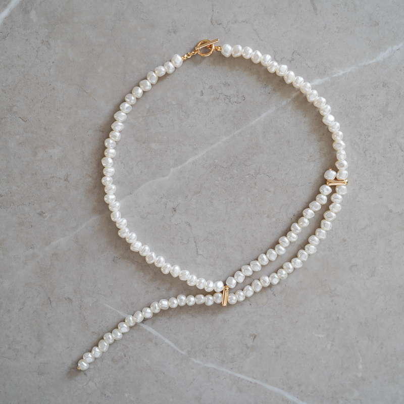 NO BRAND（ノーブランド）パールYシェイプネックレス| ブランドドレス  