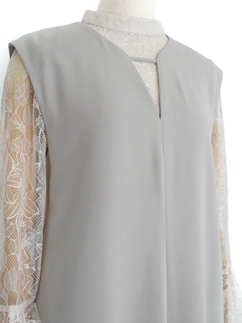 ANDRESDアンドレスド　ミント　ベルスリーブスリットドレスパーティードレス ANDRESD（アンドレスド）ベルスリーブスリットドレス（ミント/L