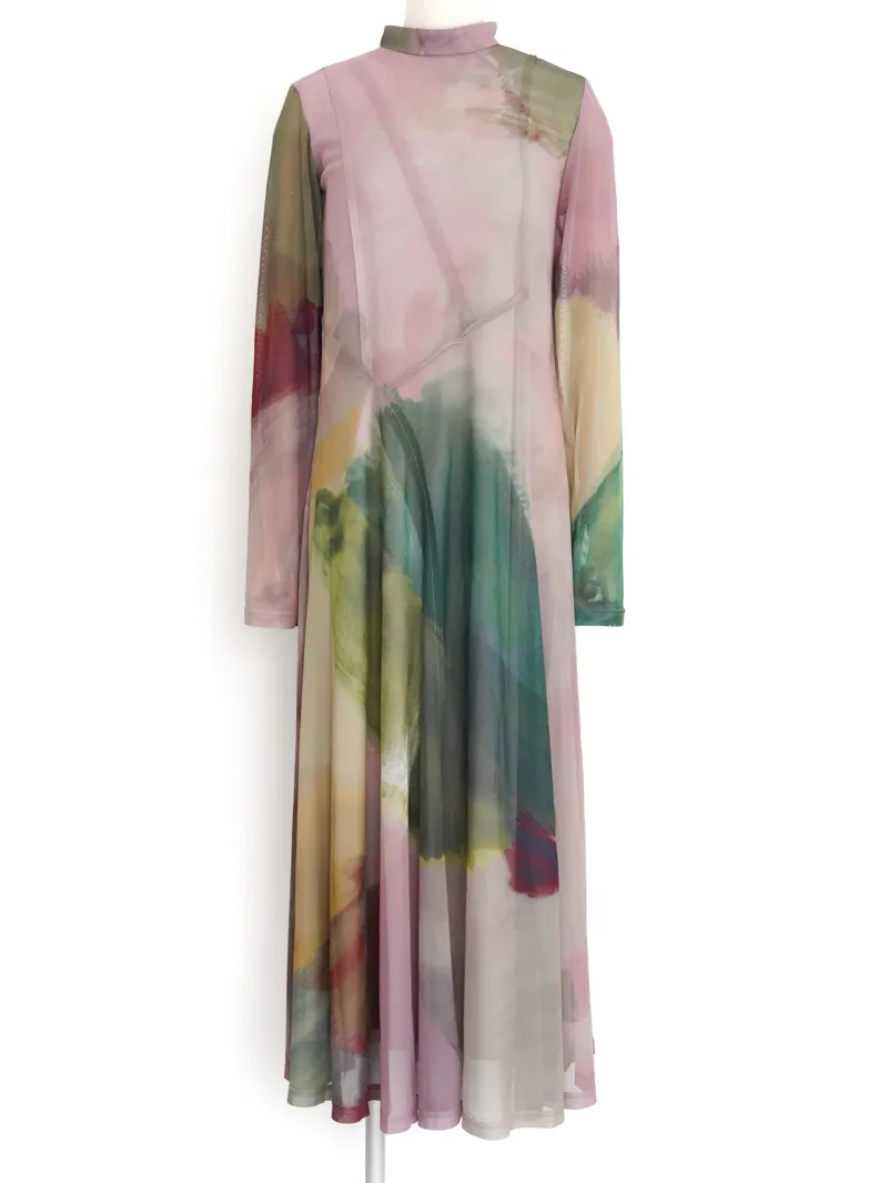 Ameri VINTAGE（アメリ ヴィンテージ）ELIZABETH STAINED GLASS SHEER DRESS（ピンク/S）