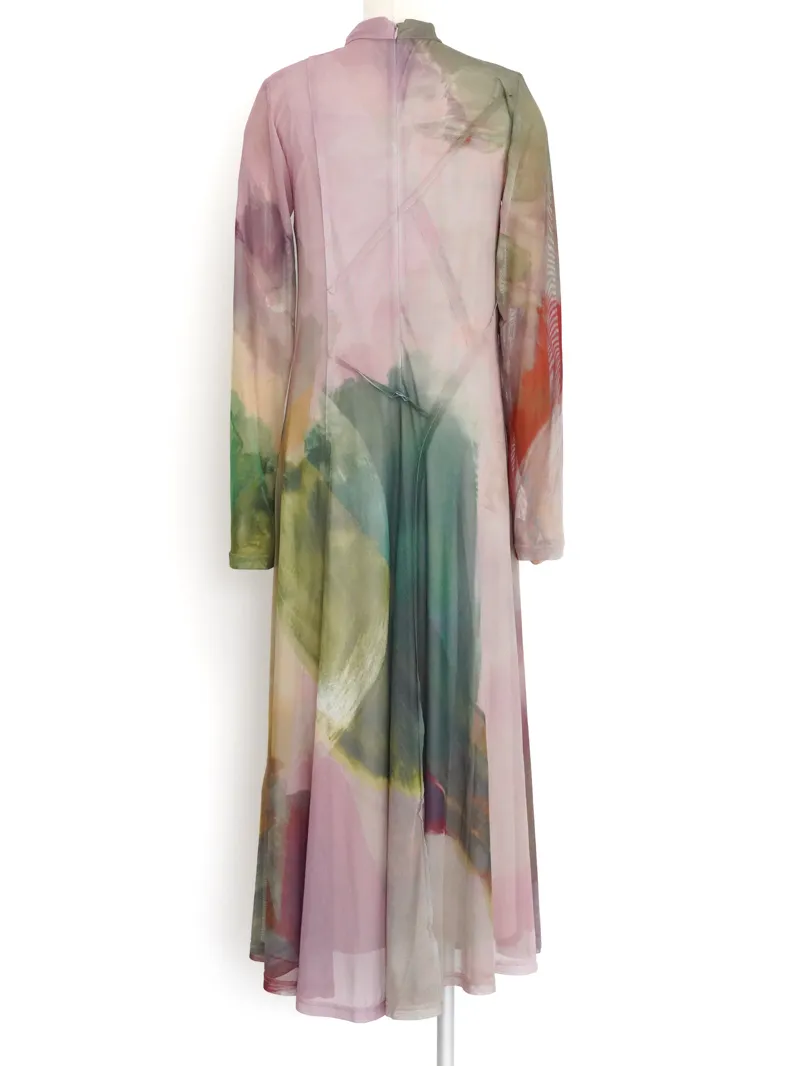 Ameri VINTAGE（アメリ ヴィンテージ）ELIZABETH STAINED GLASS SHEER DRESS（ピンク/S）