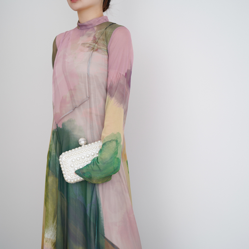 ELIZABETH STAINED GLASS SHEER DRESS ピンク