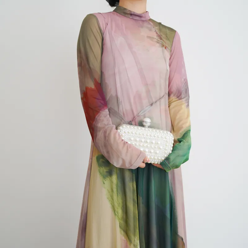 Ameri VINTAGE（アメリ ヴィンテージ）ELIZABETH STAINED GLASS SHEER DRESS（ピンク/M）