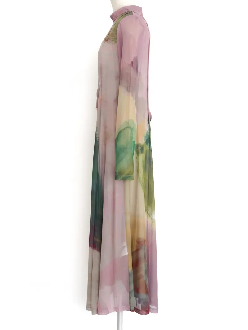 Ameri VINTAGE（アメリ ヴィンテージ）ELIZABETH STAINED GLASS SHEER DRESS（ピンク/M）