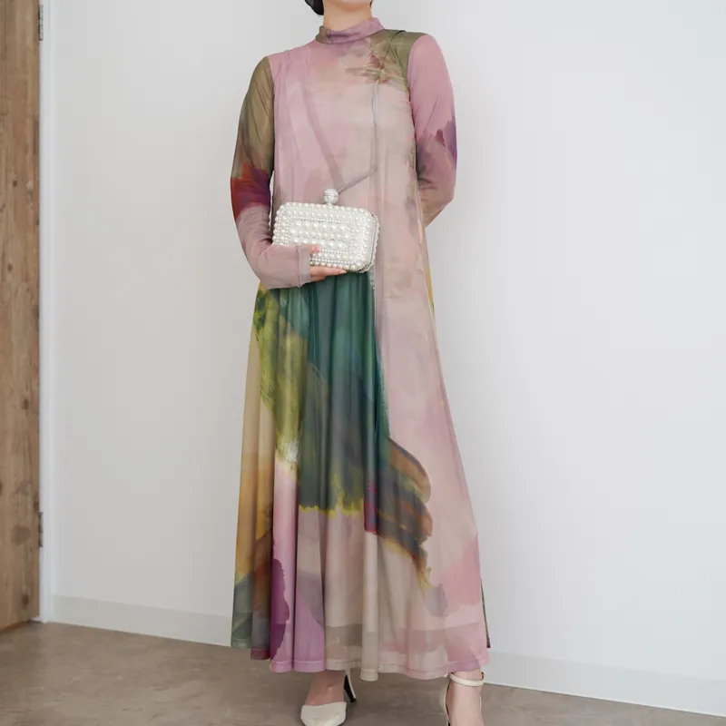 Ameri VINTAGE（アメリ ヴィンテージ）ELIZABETH STAINED GLASS SHEER DRESS（ピンク/M）