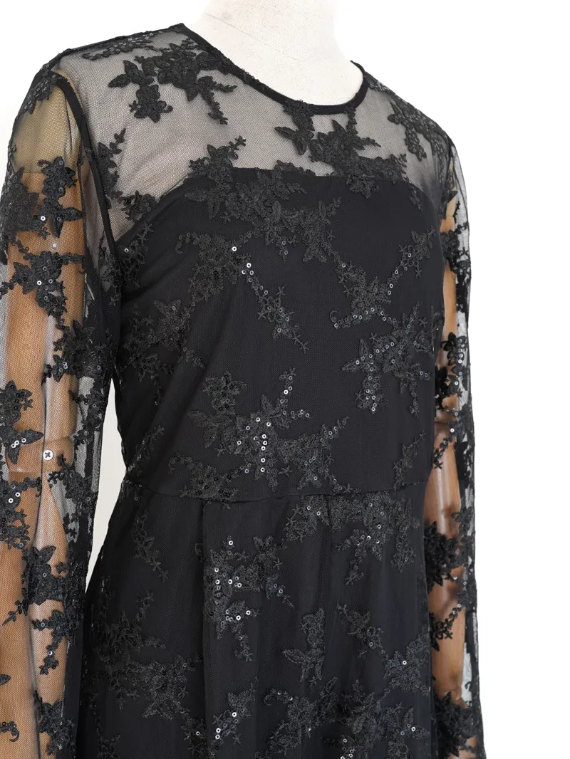 Ameri VINTAGE（アメリ ヴィンテージ）SOANGLE LACE ROMPERS（ブラック/M）