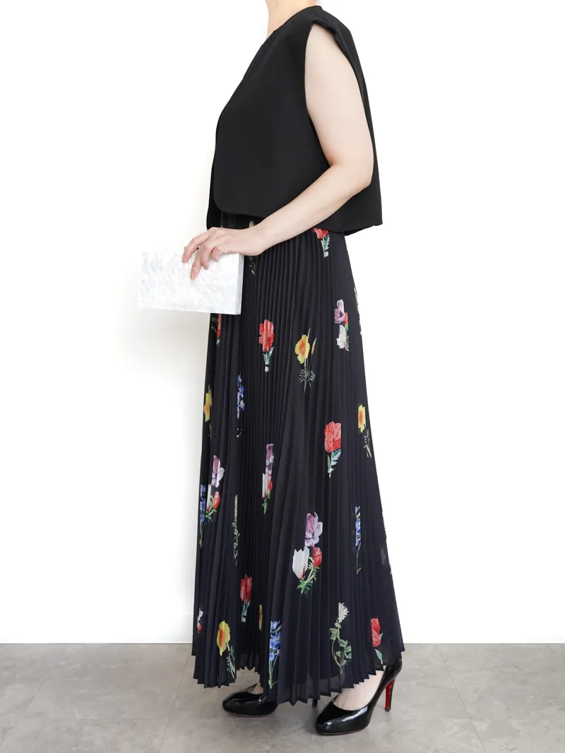 Ameri VINTAGE（アメリ ヴィンテージ）EMMA VEST PLEATS DRESS（ブラック/M）