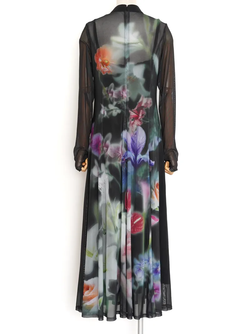 Ameri VINTAGE（アメリ ヴィンテージ）SMOKE FLOWER FLARE DRESS（ブラック/S）