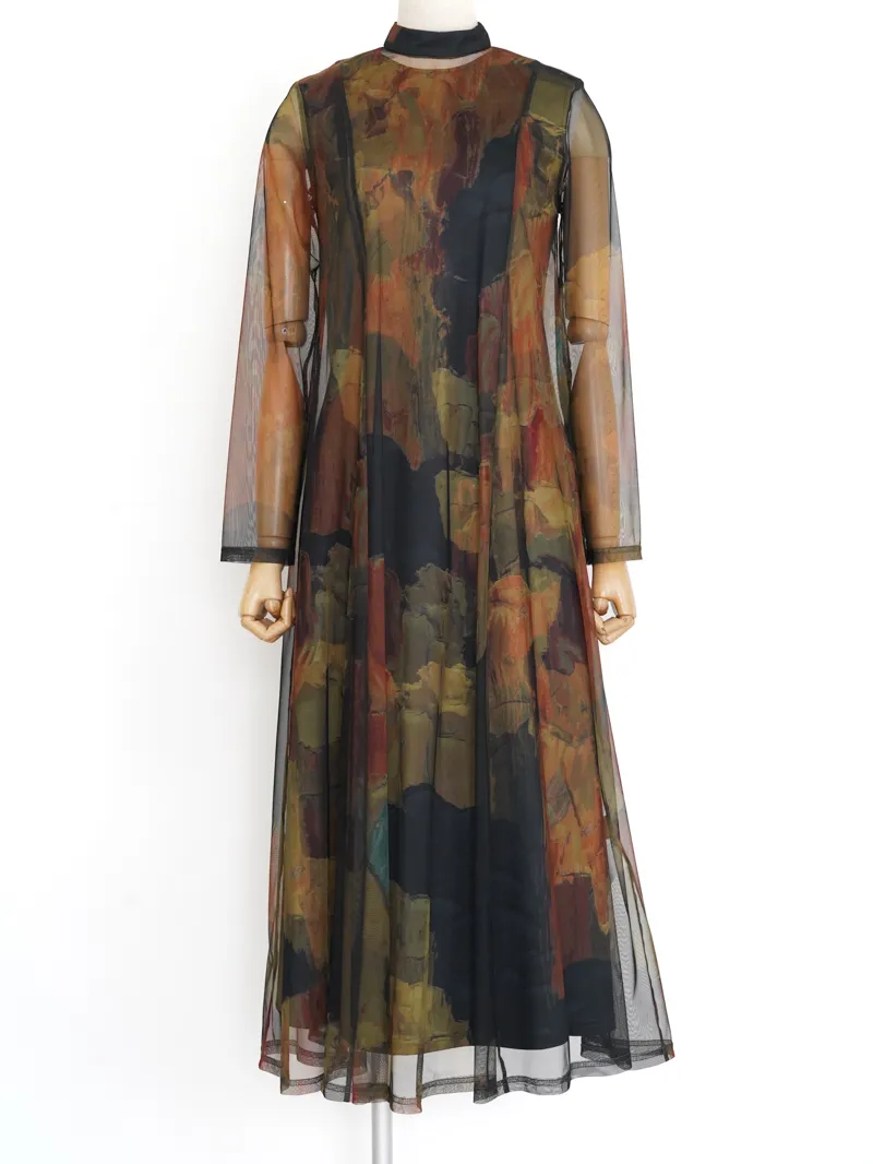 Ameri VINTAGE（アメリ ヴィンテージ）UND GYPSUM ART DRESS（カーキ/S）トルソー正面