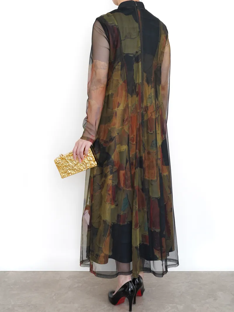 未使用♦AMERI UND GYPSUM ART DRESS Ameri VINTAGE（アメリ ヴィンテージ）UND GYPSUM ART DRESS（カーキ/M
