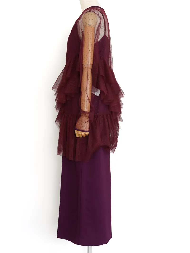 スーツ・フォーマル・ドレス Tulle Frill Top Set Dress AMERI TULLE