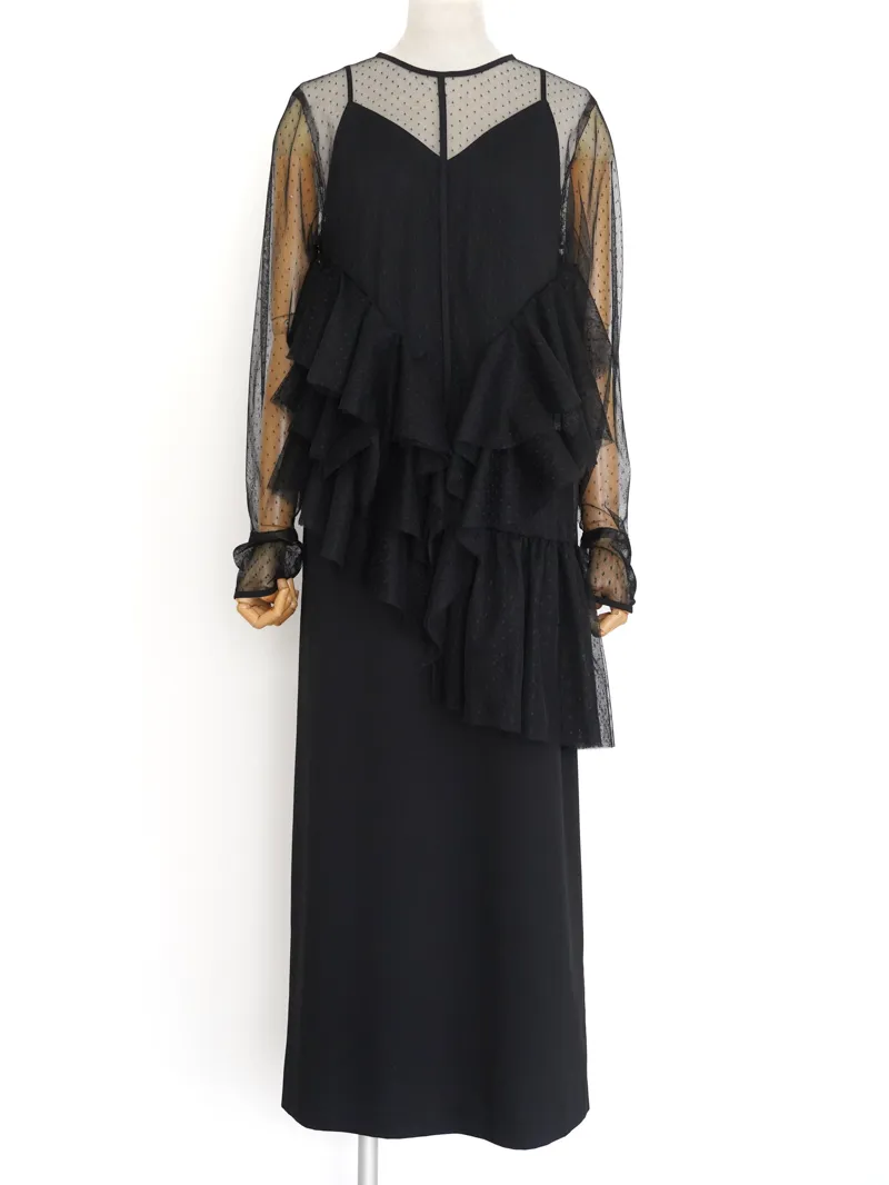 Ameri VINTAGE（アメリ ヴィンテージ）TULLE FRILL TOP SET DRESS