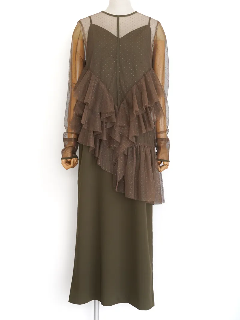 Ameri VINTAGE（アメリ ヴィンテージ）TULLE FRILL TOP SET DRESS