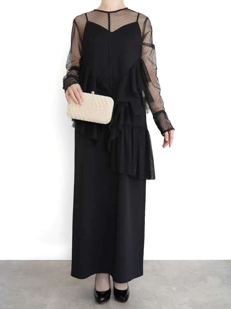 Ameri VINTAGE（アメリ ヴィンテージ）TULLE FRILL TOP SET DRESS