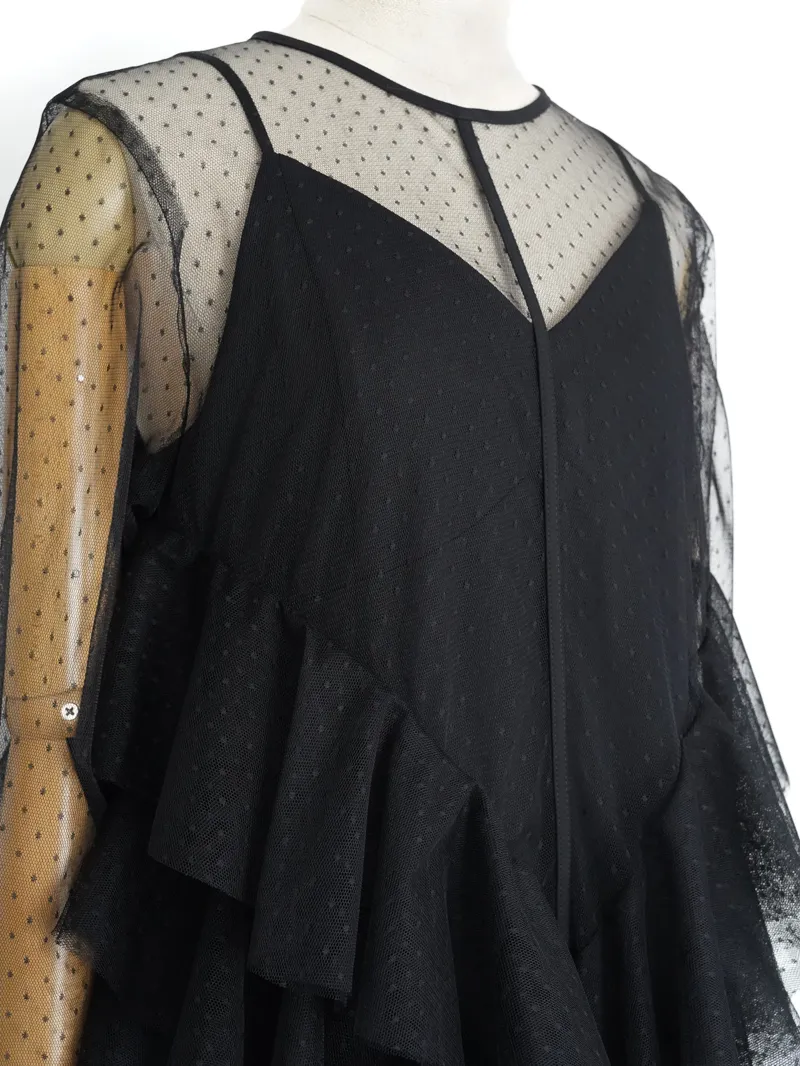 Ameri VINTAGE（アメリ ヴィンテージ）TULLE FRILL TOP SET DRESS