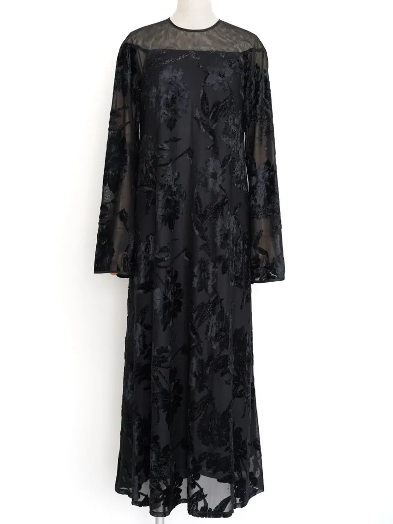 Ameri VINTAGE（アメリ ヴィンテージ）SHEER JACQUARD A LINE DRESS