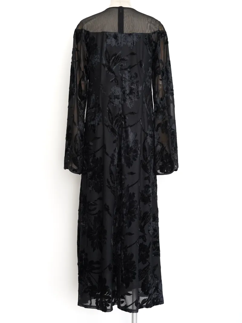 Ameri VINTAGE（アメリ ヴィンテージ）SHEER JACQUARD A LINE DRESS