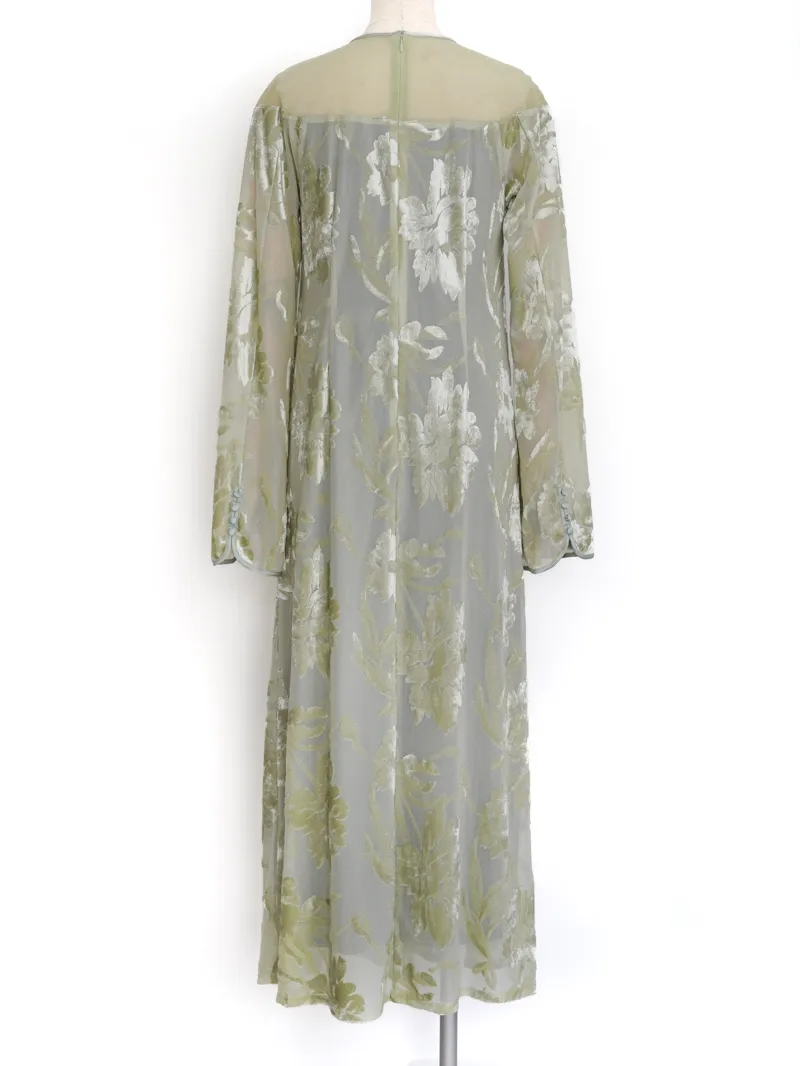 Ameri VINTAGE（アメリ ヴィンテージ）SHEER JACQUARD A LINE DRESS