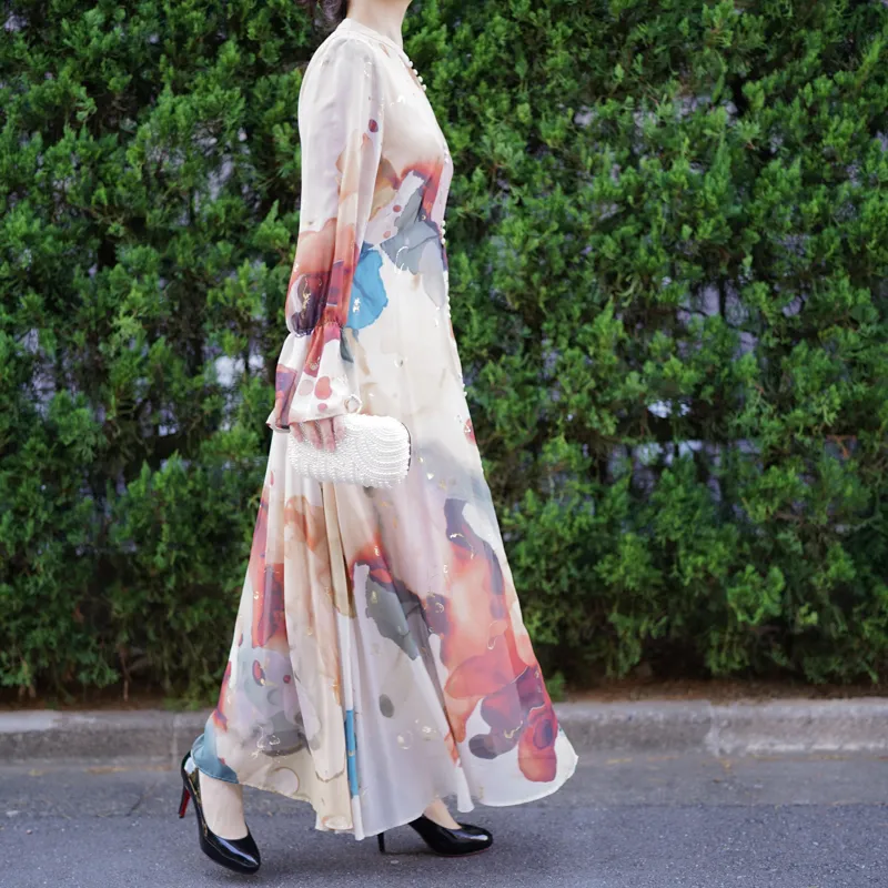 Ameri VINTAGE（アメリ ヴィンテージ）UNDRESSED AMELIA INK ART DRESS（ベージュ/M）