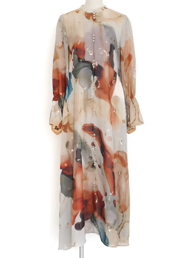 Ameri VINTAGE（アメリ ヴィンテージ）UNDRESSED AMELIA INK ART DRESS（ベージュ/M）