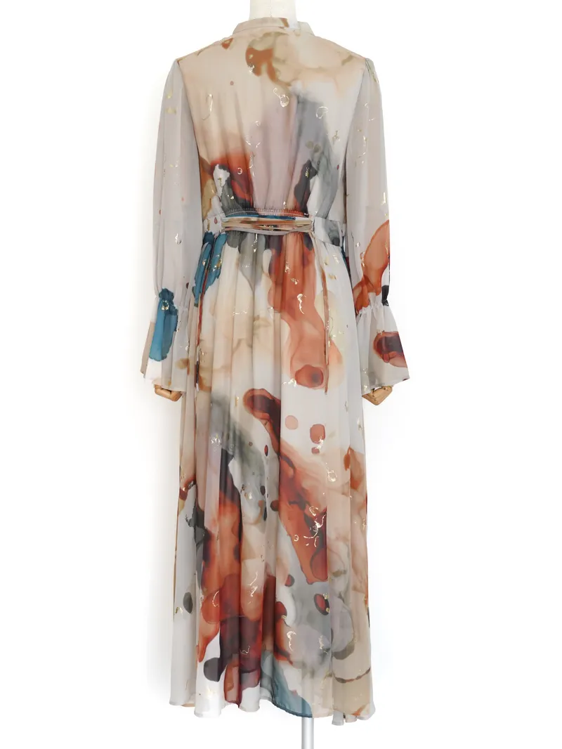 Ameri VINTAGE（アメリ ヴィンテージ）UNDRESSED AMELIA INK ART DRESS（ベージュ/M）