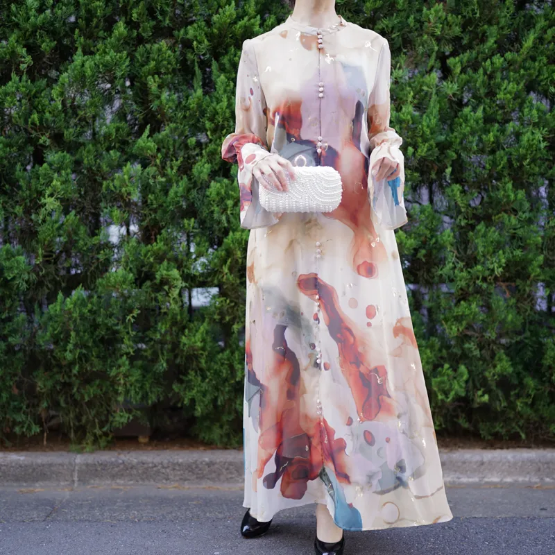 Ameri VINTAGE（アメリ ヴィンテージ）UNDRESSED AMELIA INK ART DRESS（ベージュ/M）