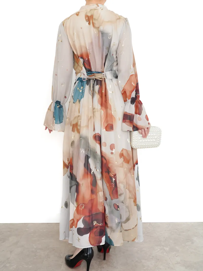 Ameri VINTAGE（アメリ ヴィンテージ）UNDRESSED AMELIA INK ART DRESS（ベージュ/M）