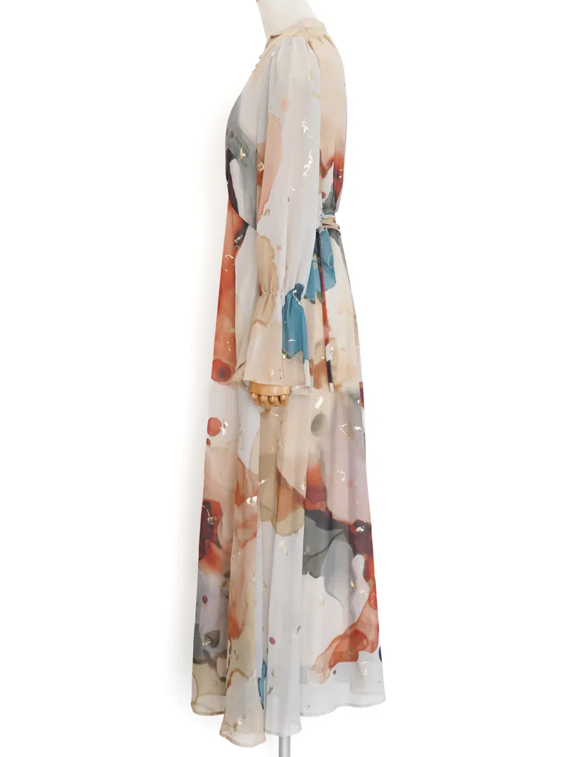 Ameri VINTAGE（アメリ ヴィンテージ）UNDRESSED AMELIA INK ART DRESS（ベージュ/M）