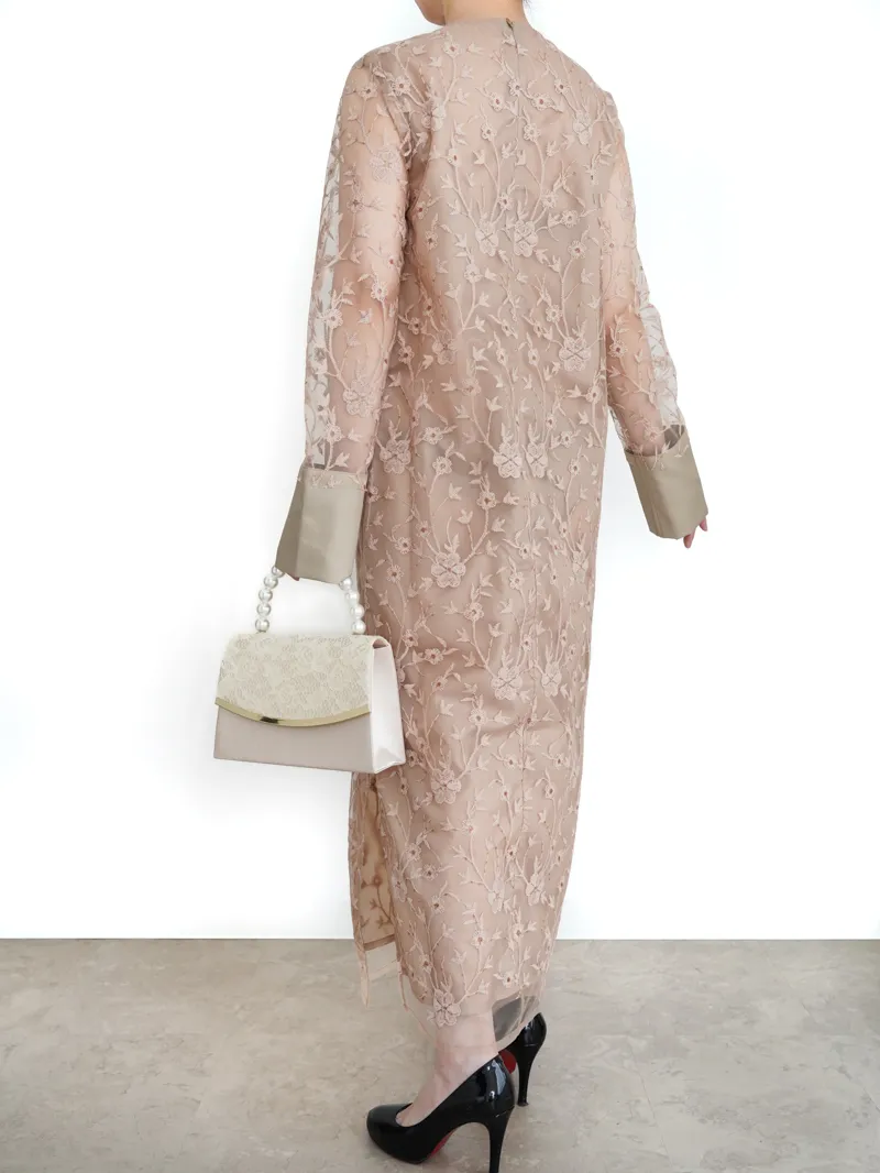 Acka.（エーシーケーエー）lace motif long dress（ブラウン/2