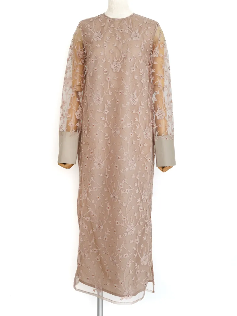 Acka.（エーシーケーエー）lace motif long dress（ブラウン/2