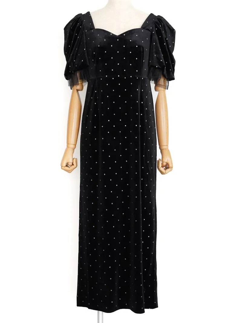 Acka.（エーシーケーエー）bijou dot velours dress（ブラック/2