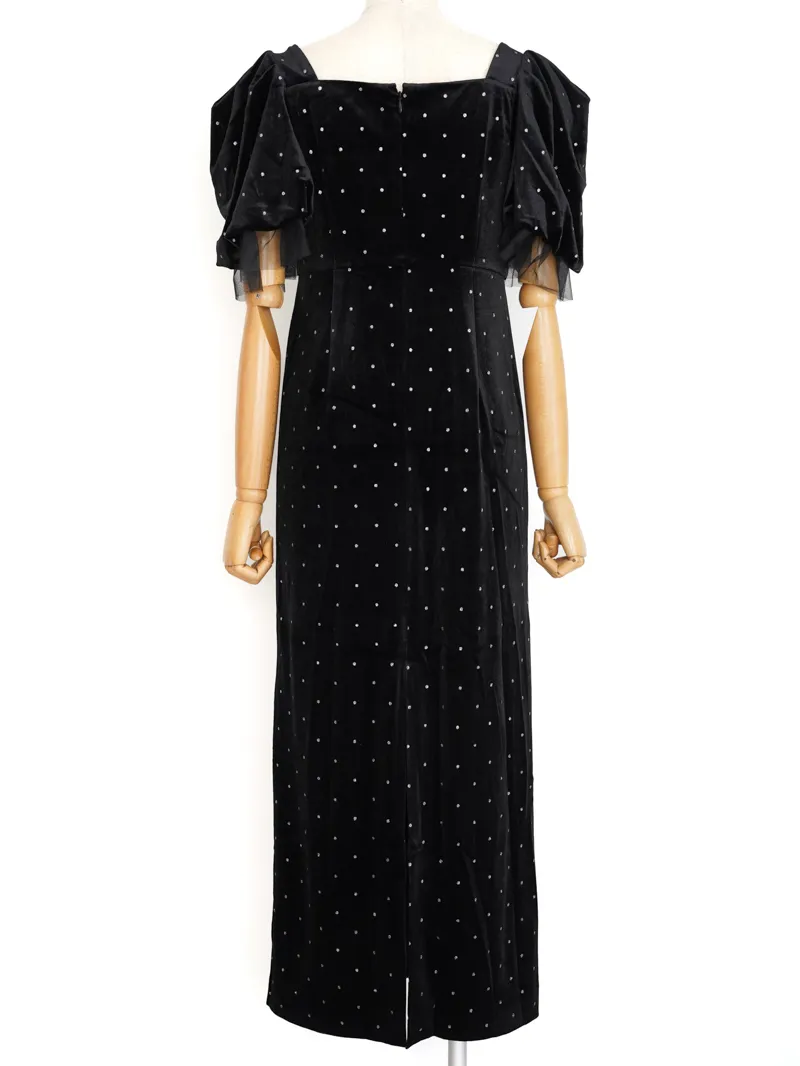 Acka.（エーシーケーエー）bijou dot velours dress（ブラック/2）トルソー背面