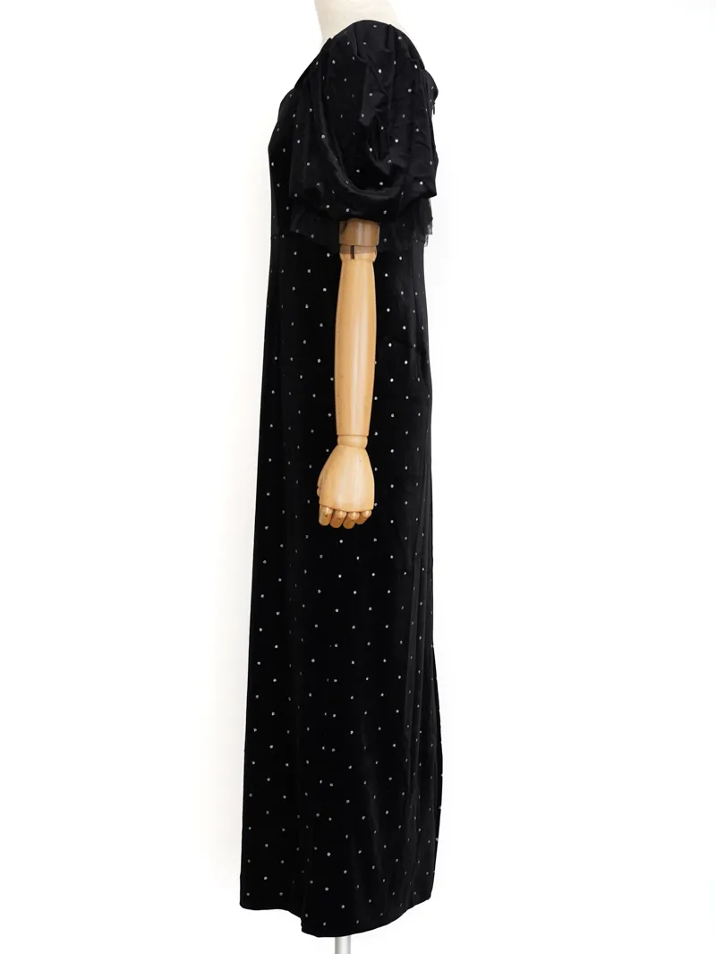 Acka.（エーシーケーエー）bijou dot velours dress（ブラック/2