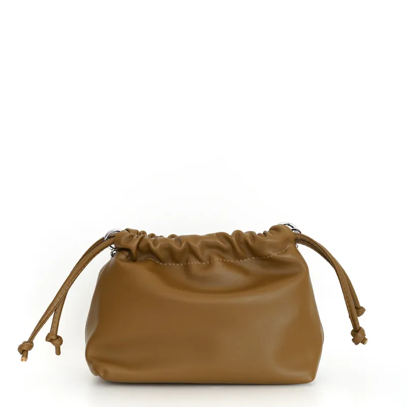 NO BRAND（ノーブランド）巾着パーティーバッグ（ブラウン）