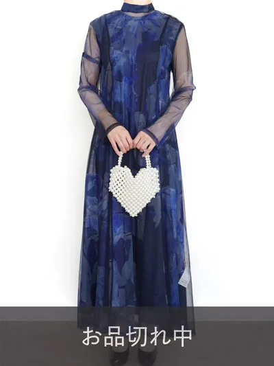 Ameri VINTAGE（アメリ ヴィンテージ）UND GYPSUM ART DRESS（ブルー/S）