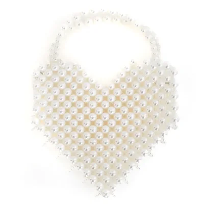 Ameri VINTAGE（アメリ ヴィンテージ）HEART LADY PEARL BAG（ホワイト）