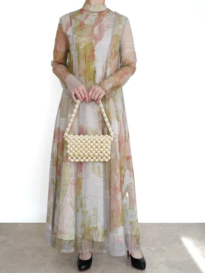 Ameri VINTAGE（アメリ ヴィンテージ）UND GYPSUM ART DRESS 26SS（ライトベージュ/S）