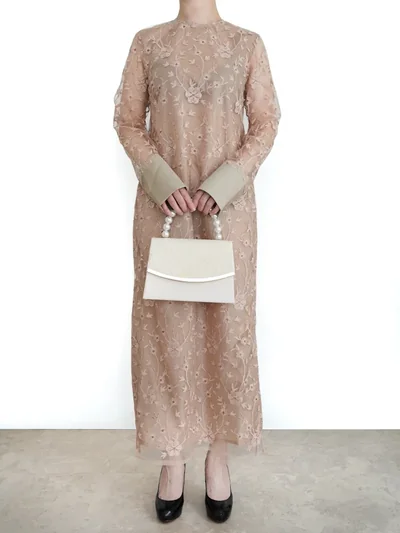 Acka.（エーシーケーエー）lace motif long dress（ブラウン/2）